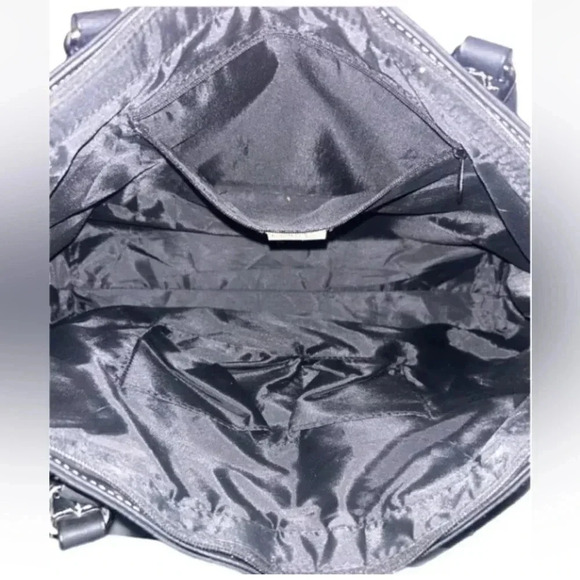 Multi Sac Large Black Pebbled Faux Leather Handbag Exterior  Lots Of Pockets - Picture 6 of 7